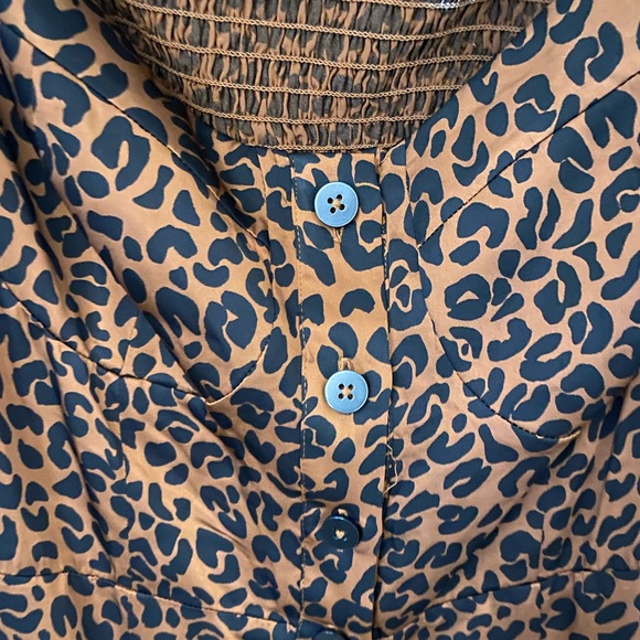 Beautiful Good American cheetah print satin feel puff sleeve midi maxi dress XL - Picture 5 of 12